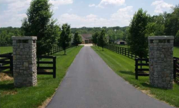 Residential driveway pavement