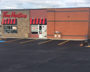 Seal coat on Tim Hortons parking lot