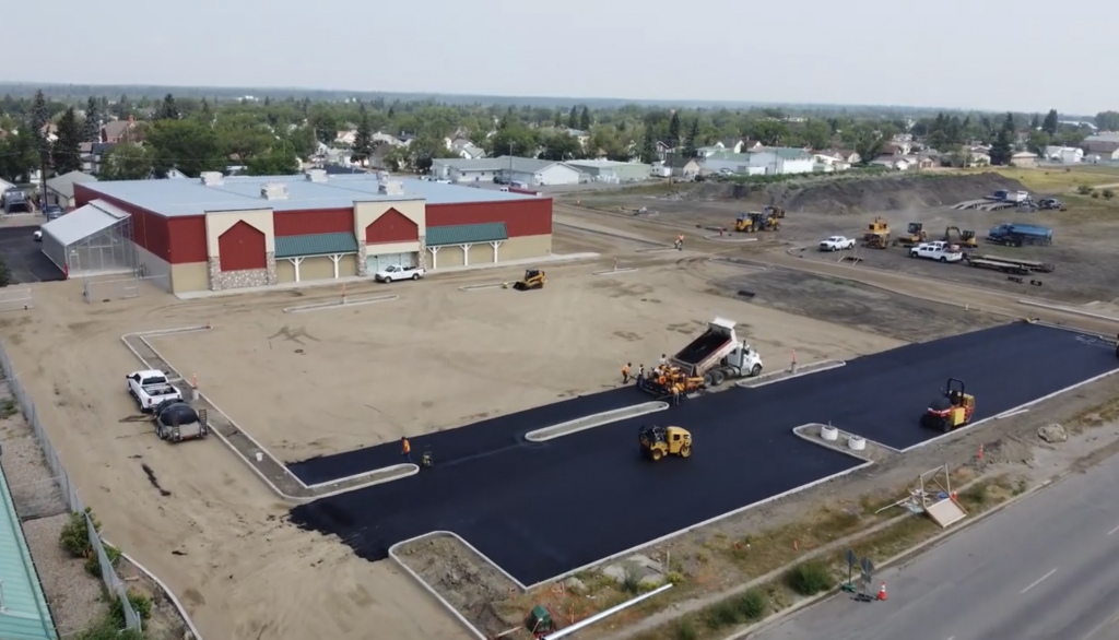 Parking lot paving