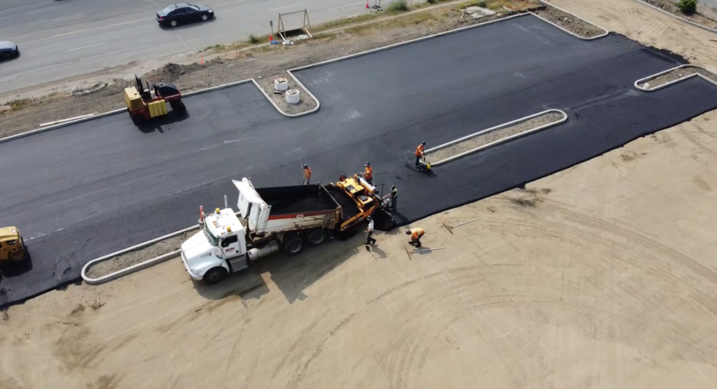 Parking lot paving